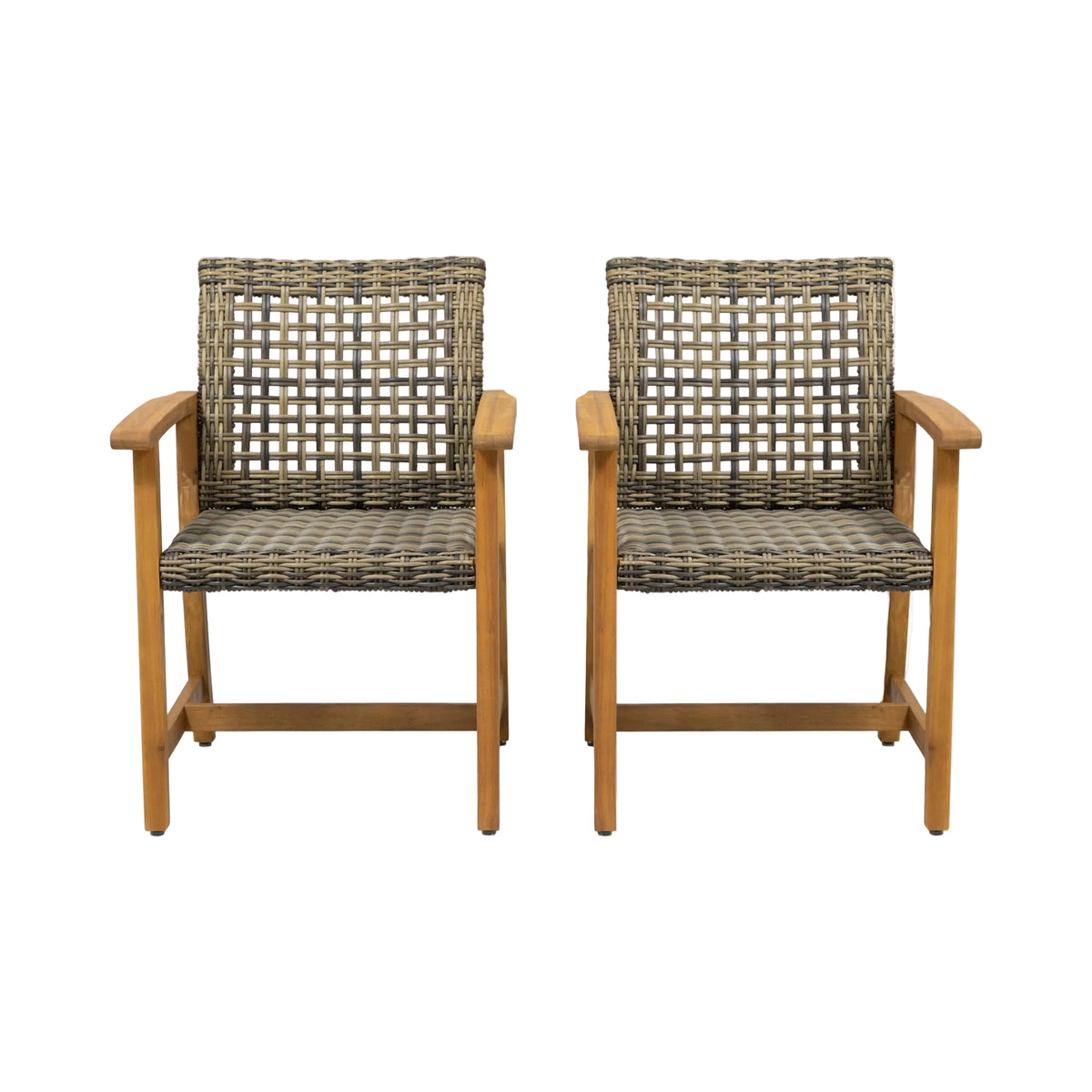 Outdoor Dining Chair Acacia Wood Frame (Set of 2)