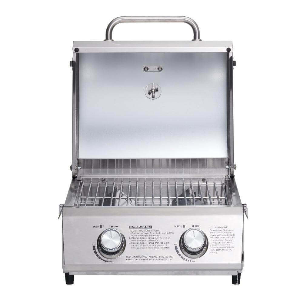 Compact Stainless Tabletop Propane Gas Grill | The Lavish Sunset