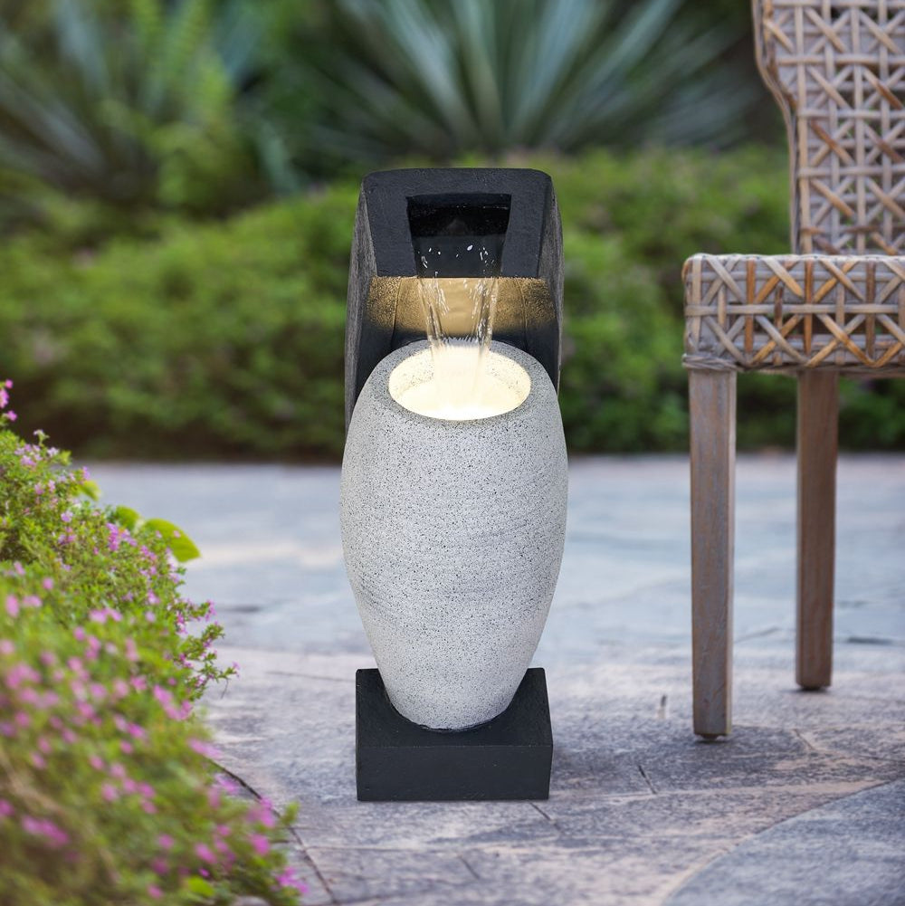Water Fountain With Vase Design, Light And Pump