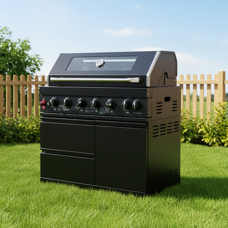 43" Black 6-Burner Outdoor Kitchen Island Grill | The Lavish Sunset