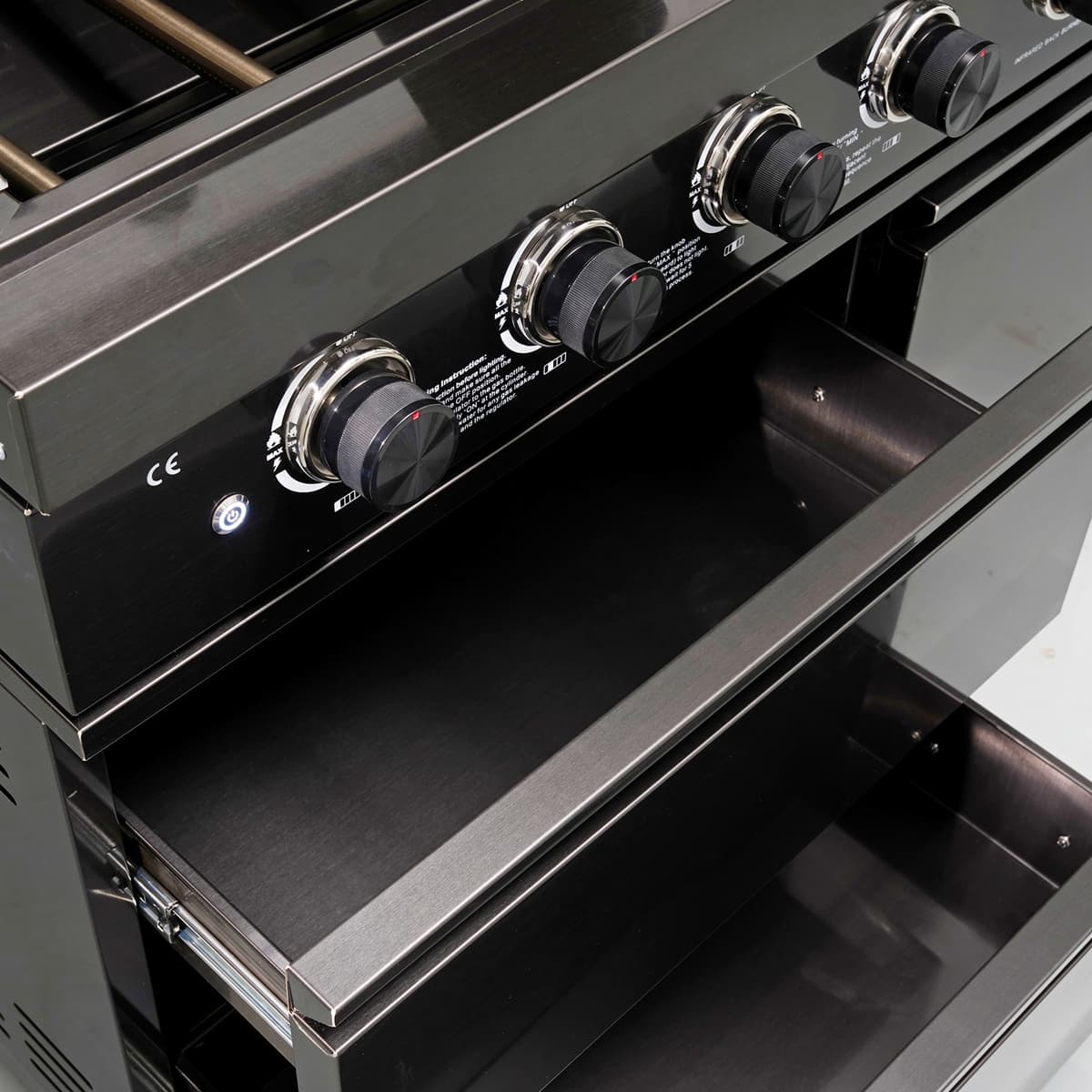 65" 4-Burner 72,000 BTU Black Outdoor Kitchen Island Grill Marble Countertops Wine Cooler