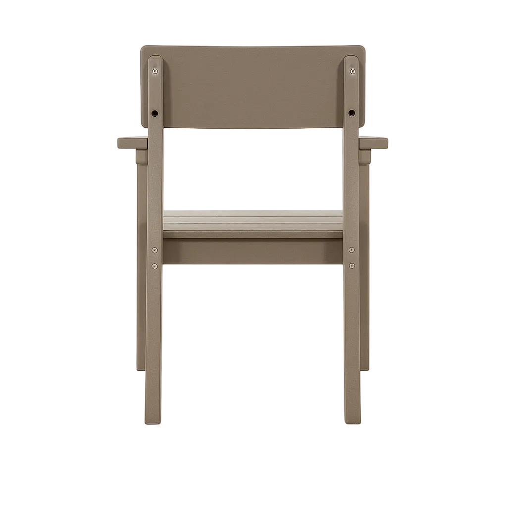 Antique Wood Color HDPE Outdoor & Garden Armchairs with Backrest