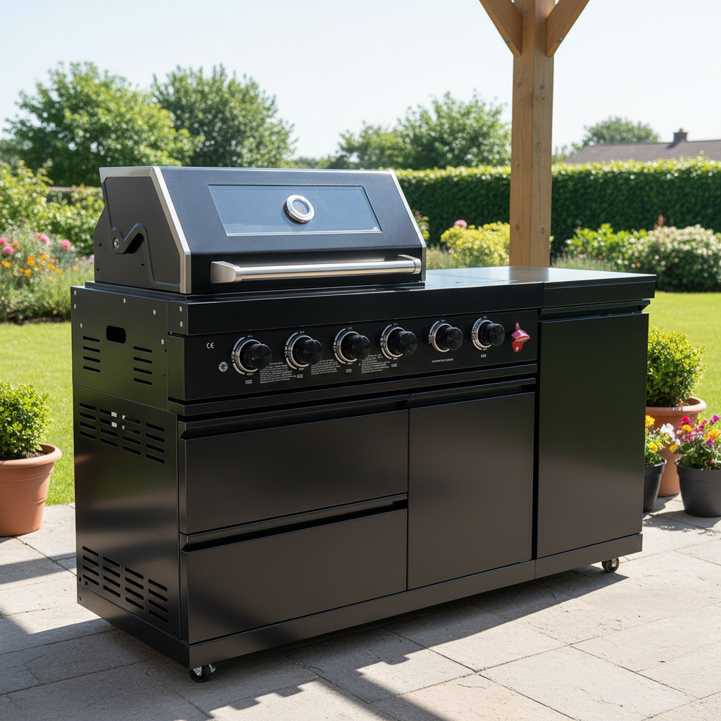 65" Marble Top Outdoor Kitchen with Side Burner | The Lavish Sunset