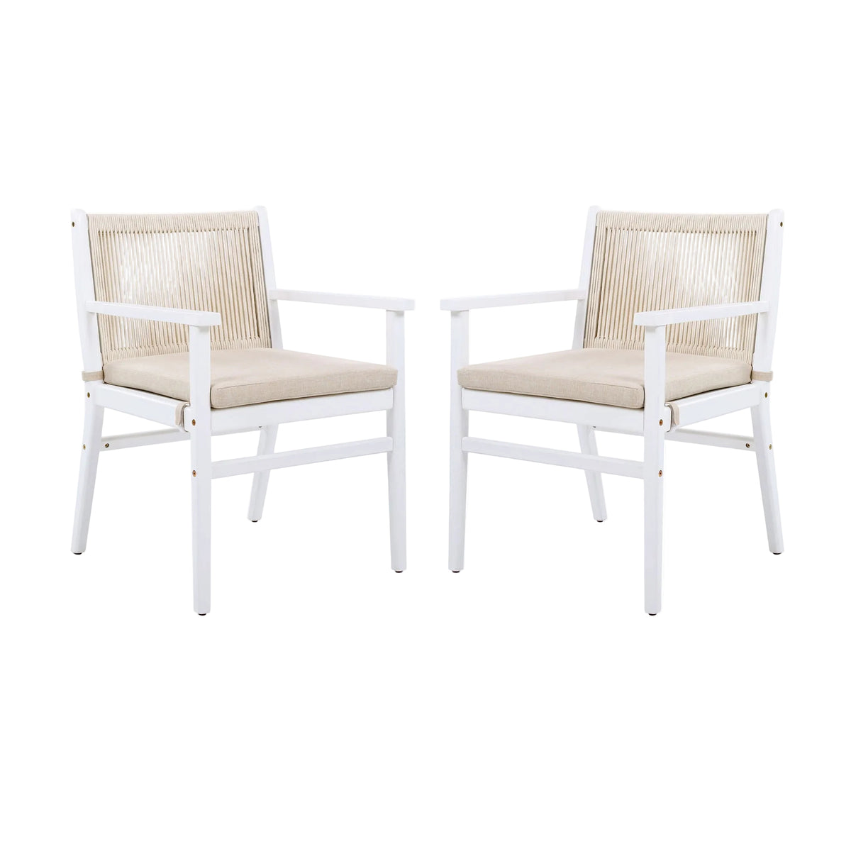 Outdoor Acacia Wood Patio Dining Armchair (Set of 2)