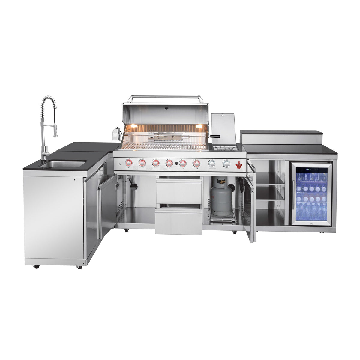7-Burner Luxury Outdoor Kitchen Island with Sink & Bar | The Lavish Sunset