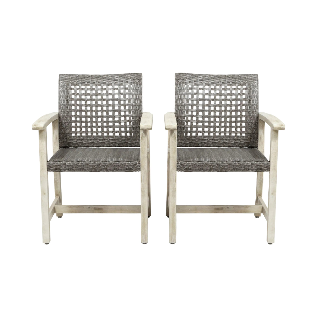 Outdoor Dining Chair Acacia Wood Frame (Set of 2)