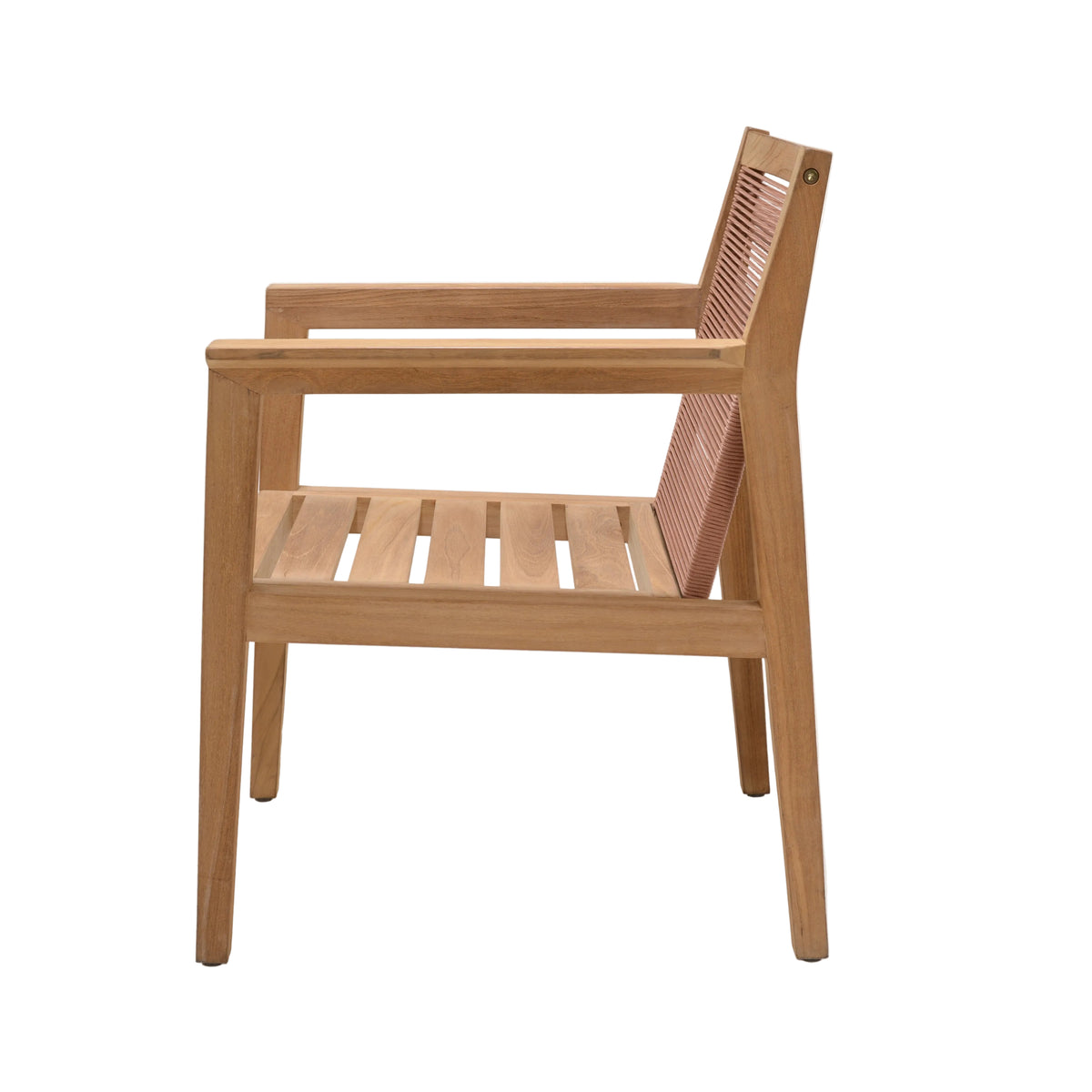 Agate Teak and Rope Armchair Terracotta
