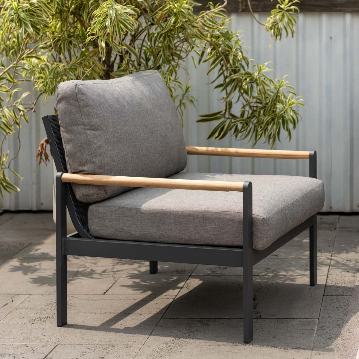 Amber Sofa Teak and Aluminum Chair