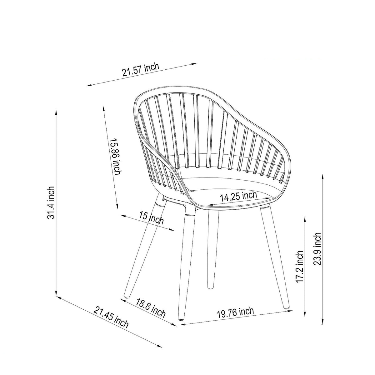 Nassau Resin and Aluminum Chairs - 4 Piece