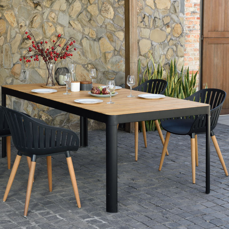 Portals Dark 4 Seater Carver Rectangular Dining set