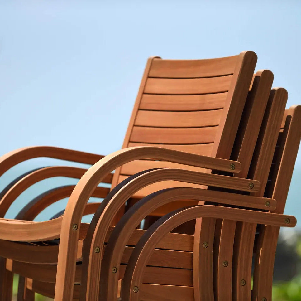 Catalina Stacking Wood Armchair - 4 Piece