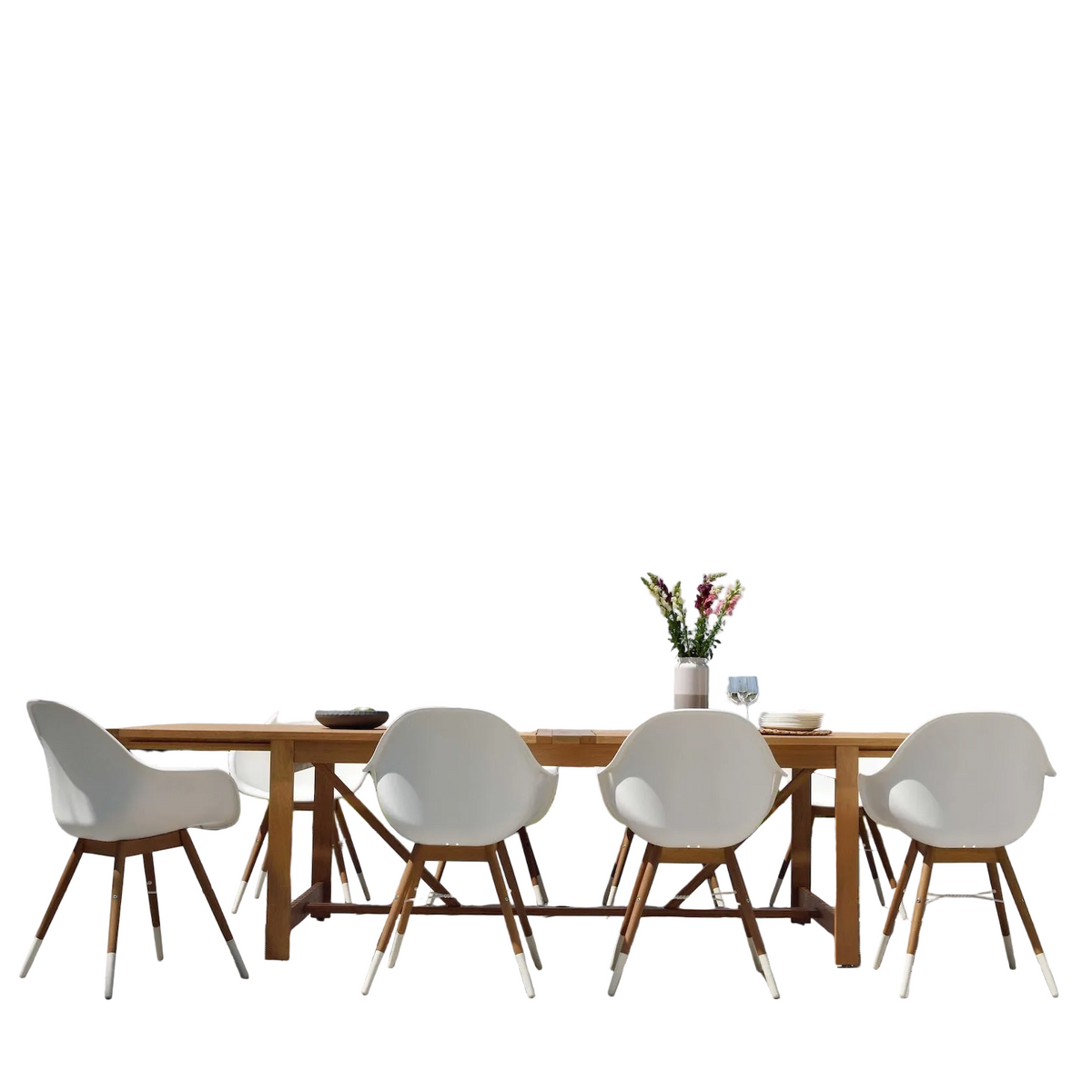 Leyland Table and 8 Chamonix Armchair Dining Set
