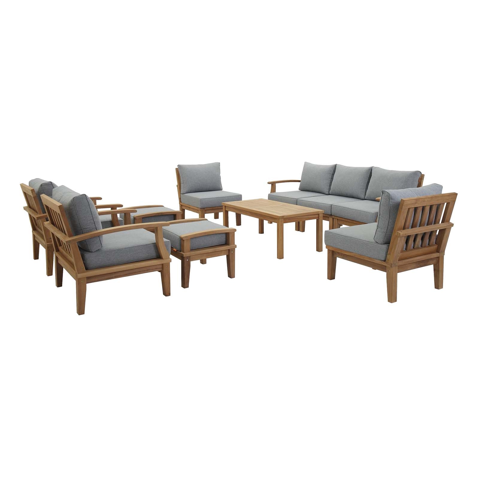 Lavish Sunset Furniture Set - Lavish Sunset Marina 10-Piece Outdoor Lavish Sunset Set with Grey Cushions