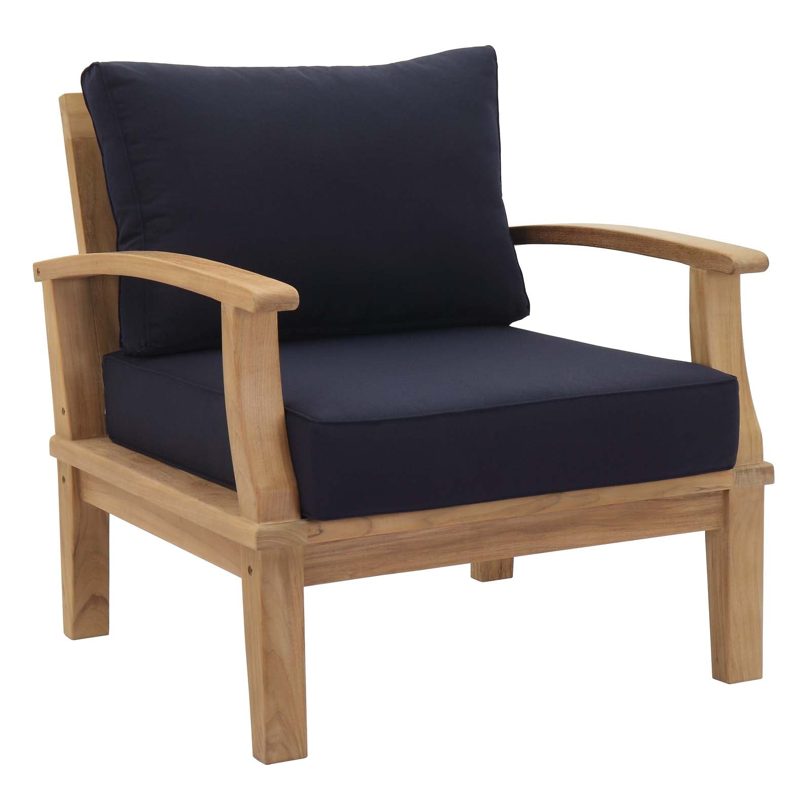 The Lavish Sunset Teak Set - Lavish Sunset Marina 10-Piece Outdoor Set with Navy Cushions