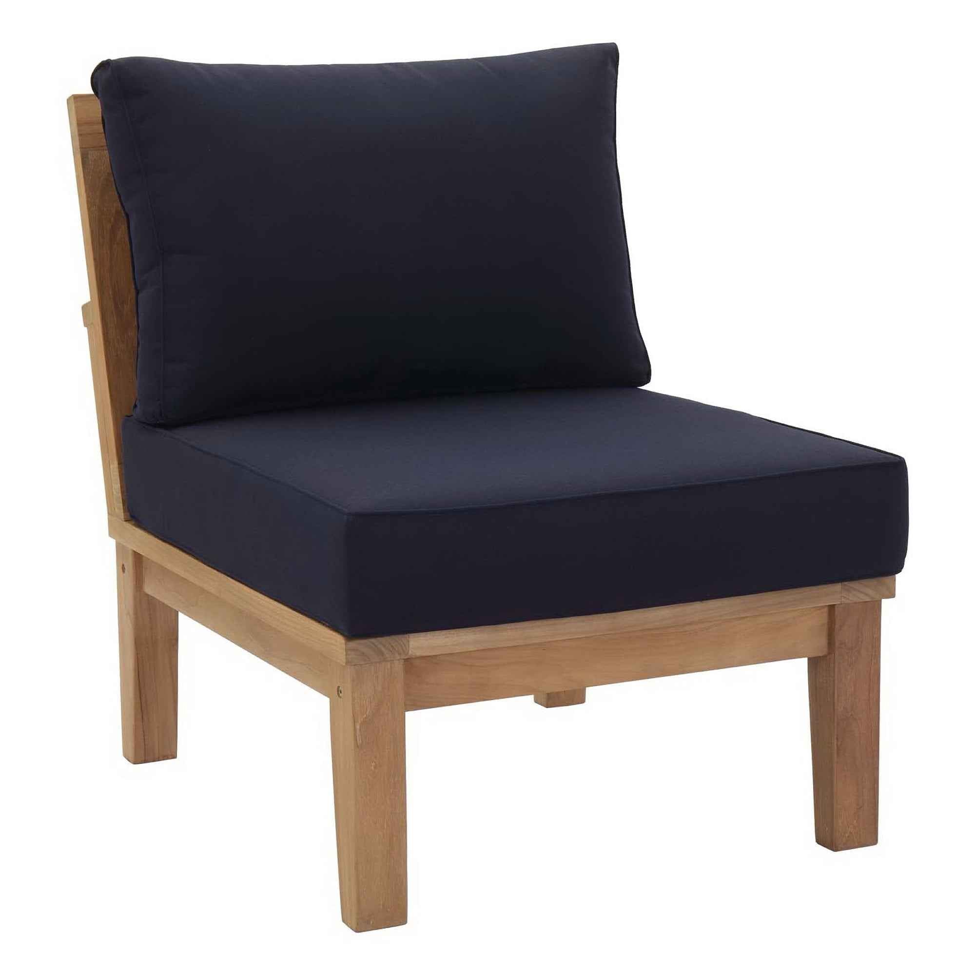 The Lavish Sunset Sectional Set - The Lavish Sunset Marina 8-Piece Outdoor Teak Sectional Set by Modway