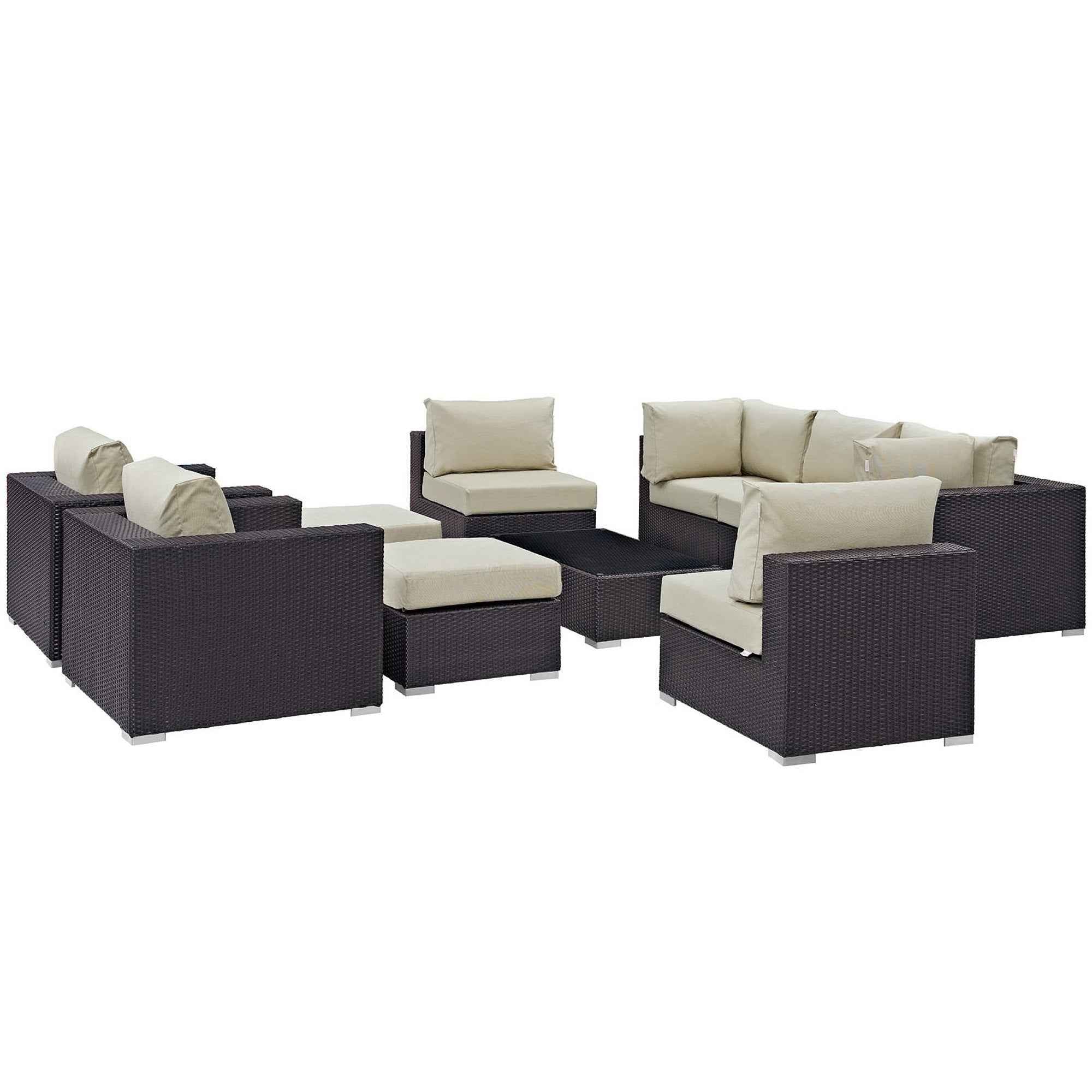 Lavish Sunset Outdoor Sectional Set - 10-Piece Convene Lounge Set by Modway