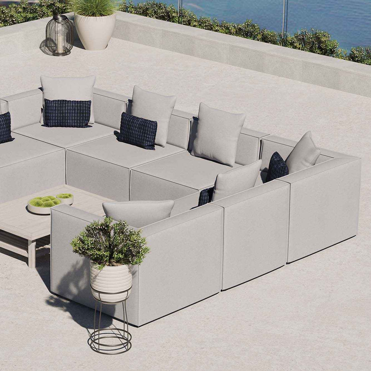 Modway Saybrook 8-Piece Outdoor Upholstered Sofa