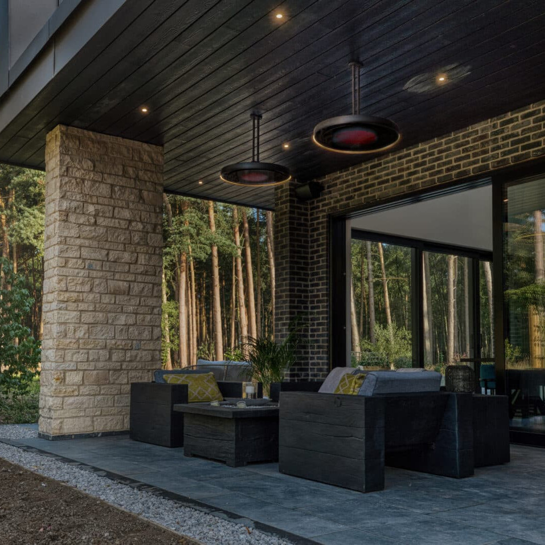 Residential Bromic Eclipse pendant installation with twin pole