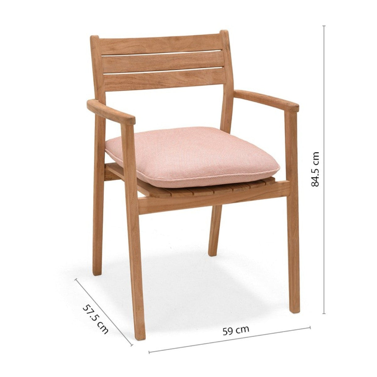 Jade Teak Stacking Armchair - Cushion Terracota