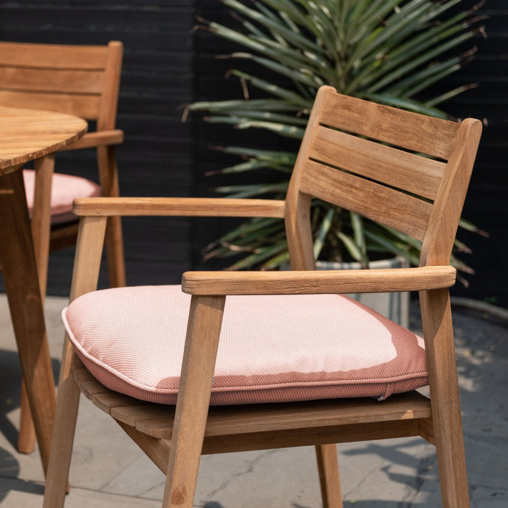 Jade Teak Stacking Armchair - Cushion Terracota
