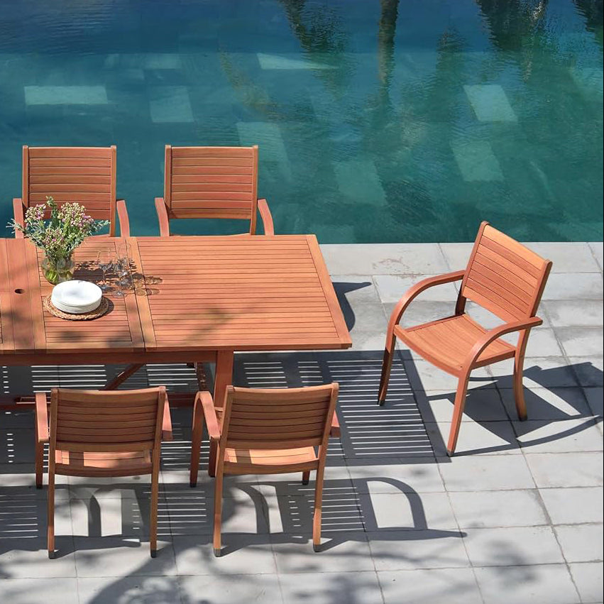 Catalina Stacking Wood Armchair - 4 Piece