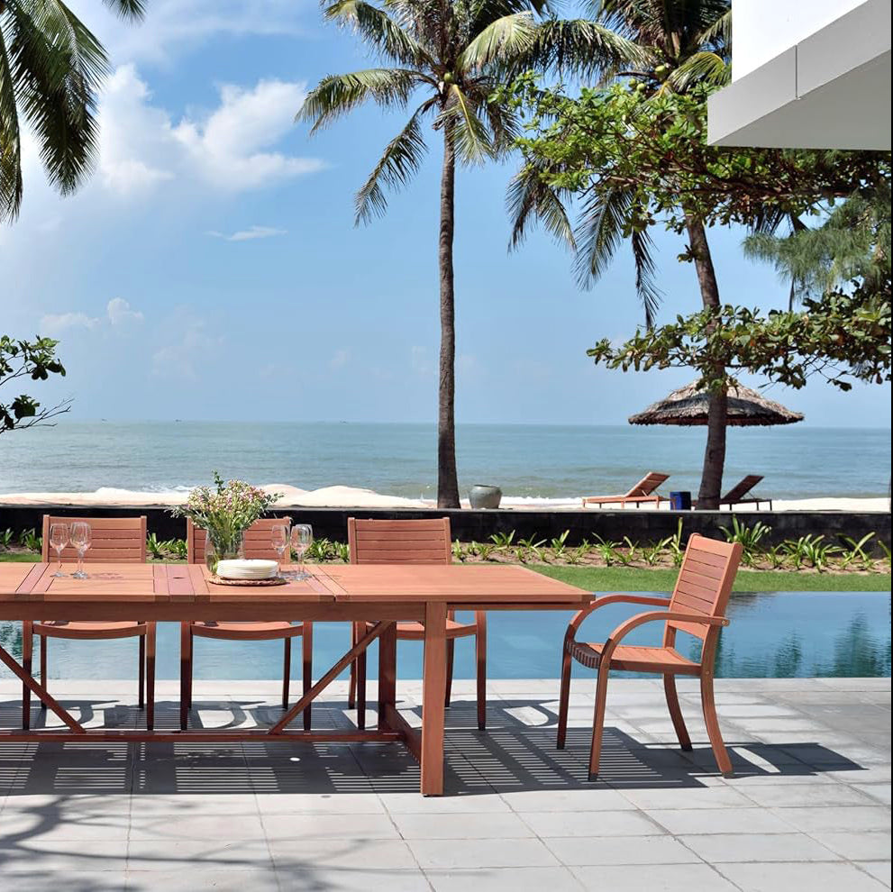 Catalina Stacking Wood Armchair - 4 Piece