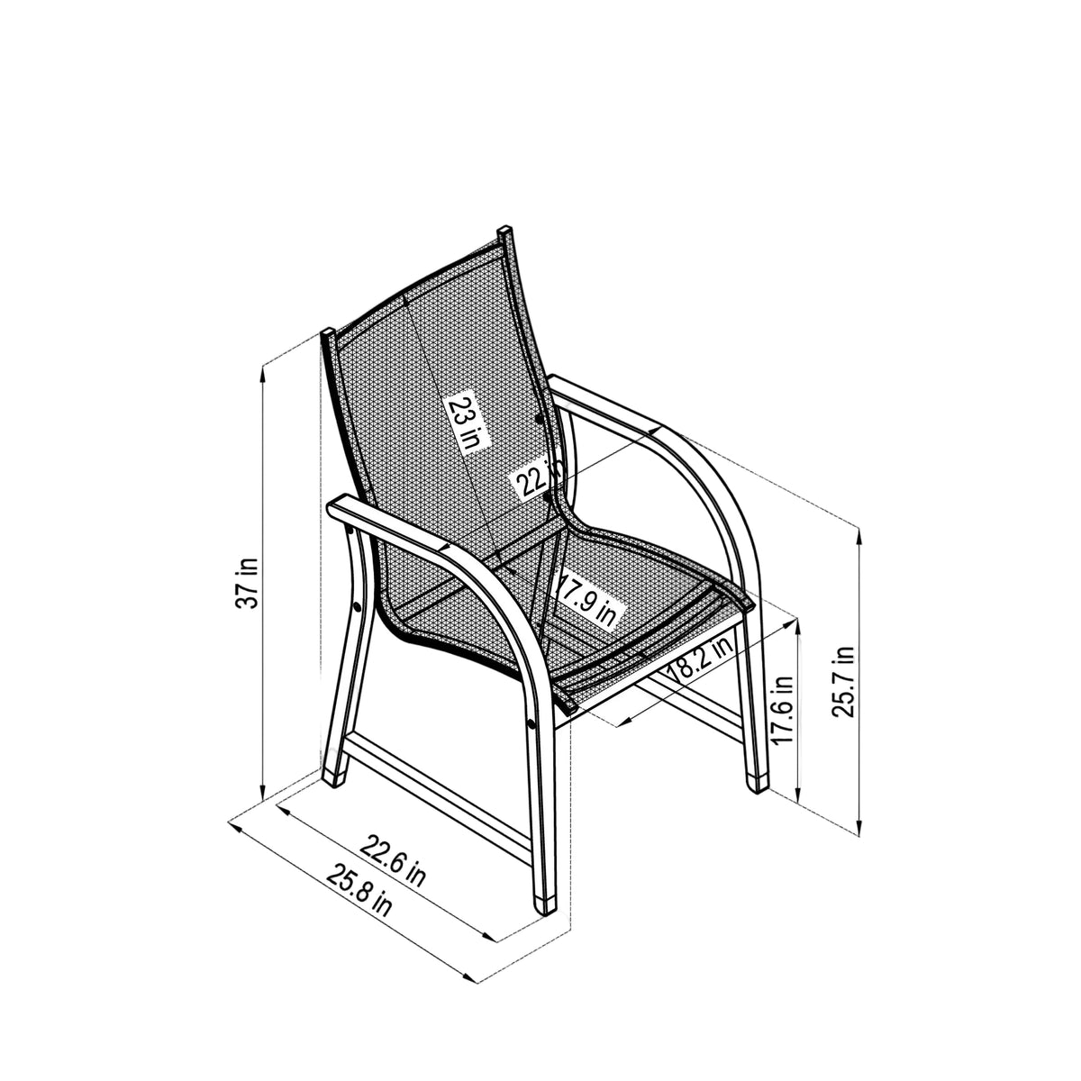 Rinjani Rectangular Table and 6 Manhattan Black Armchair