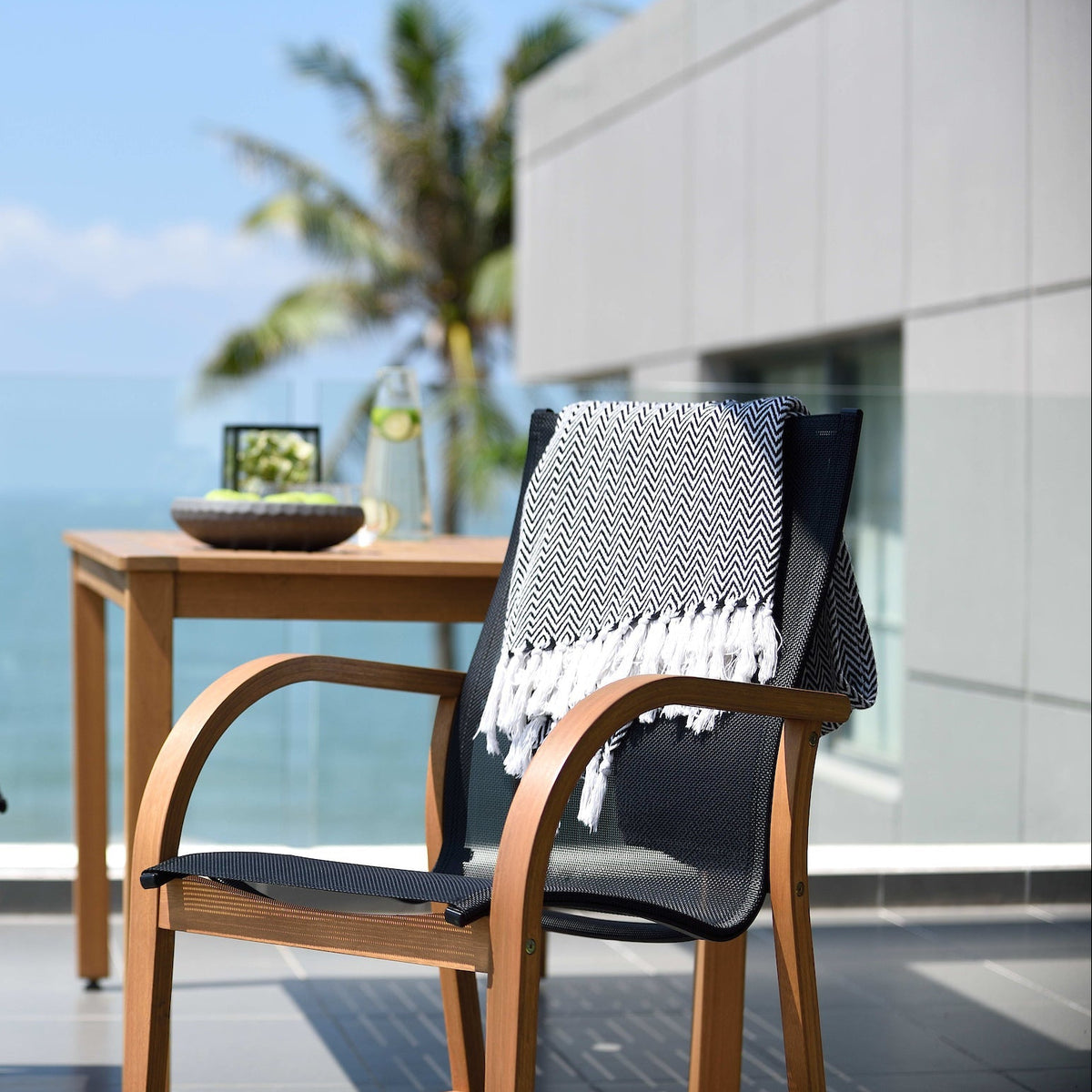 Orlando Wood Table and Manhattan Black Dining Set