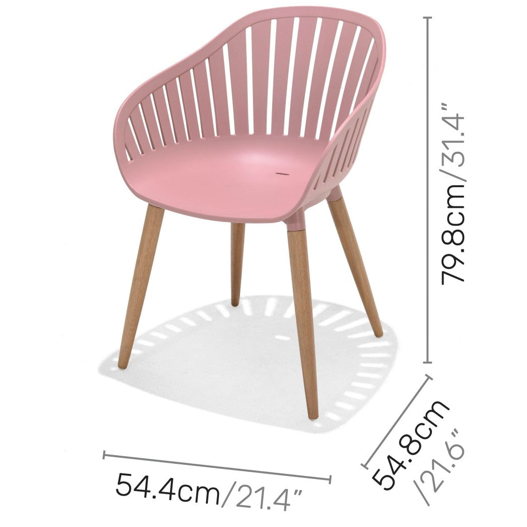 Nassau Carver Armchair in Peony Pink Social Plastic® - 2pc