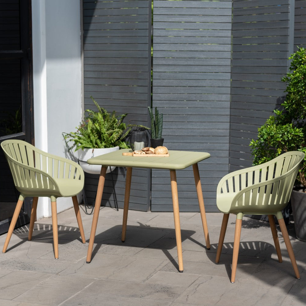 Nassau Carver Armchair In Sage Green Social Plastic® - 2pc