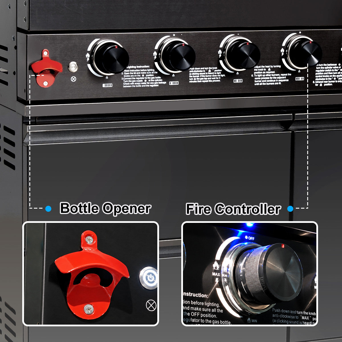 65" Marble Top Outdoor Kitchen with Wine Cooler | The Lavish Sunset