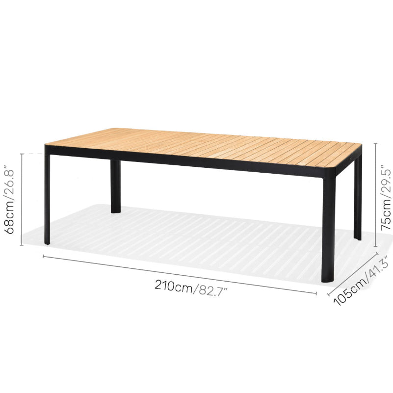 Portals Dark Rectangular Dining Table