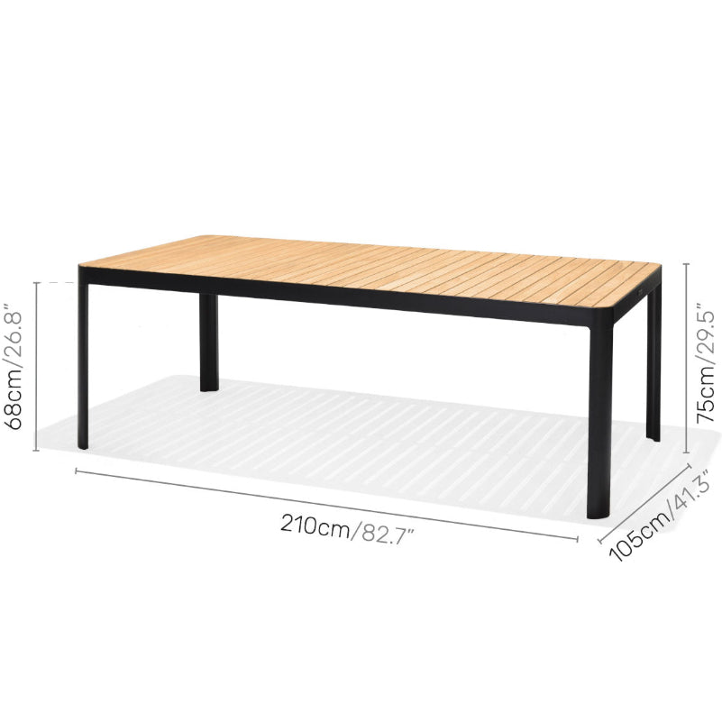 Portals Dark 9 Piece Carver Rectangular Dining Set