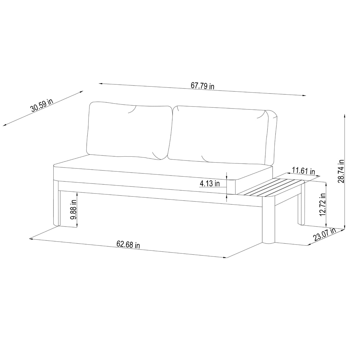 Portals Light 2-Seat Sofa