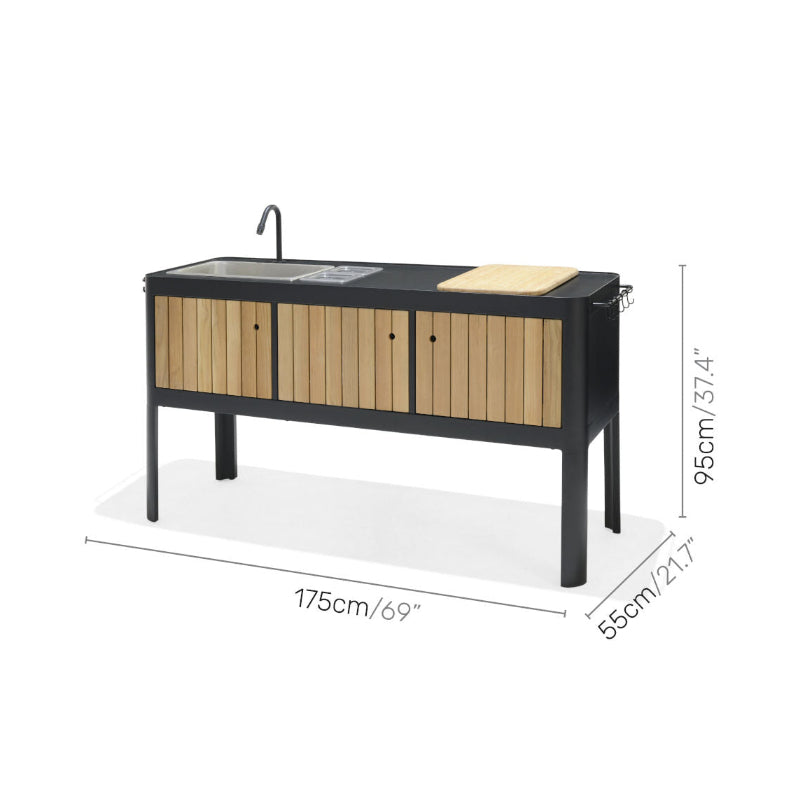 Portals Dark Outdoor Kitchen