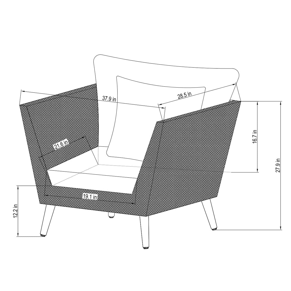 Panther Outdoor Patio Wicker and FSC Wood Seating Set