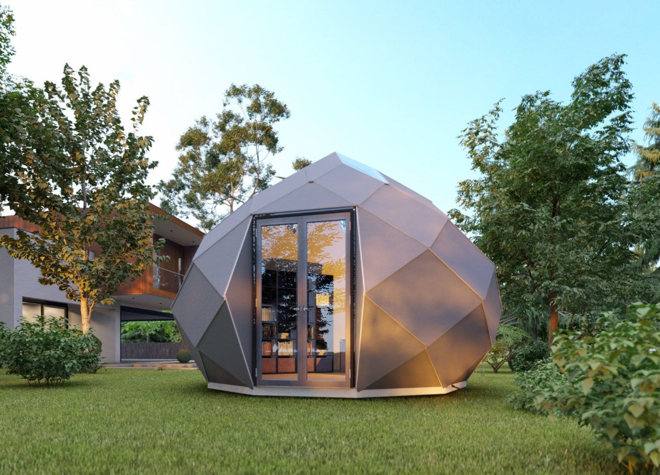 The Lavish Sunset Zomes Pod – 120 sq ft Eco-Friendly Outdoor Office Pod