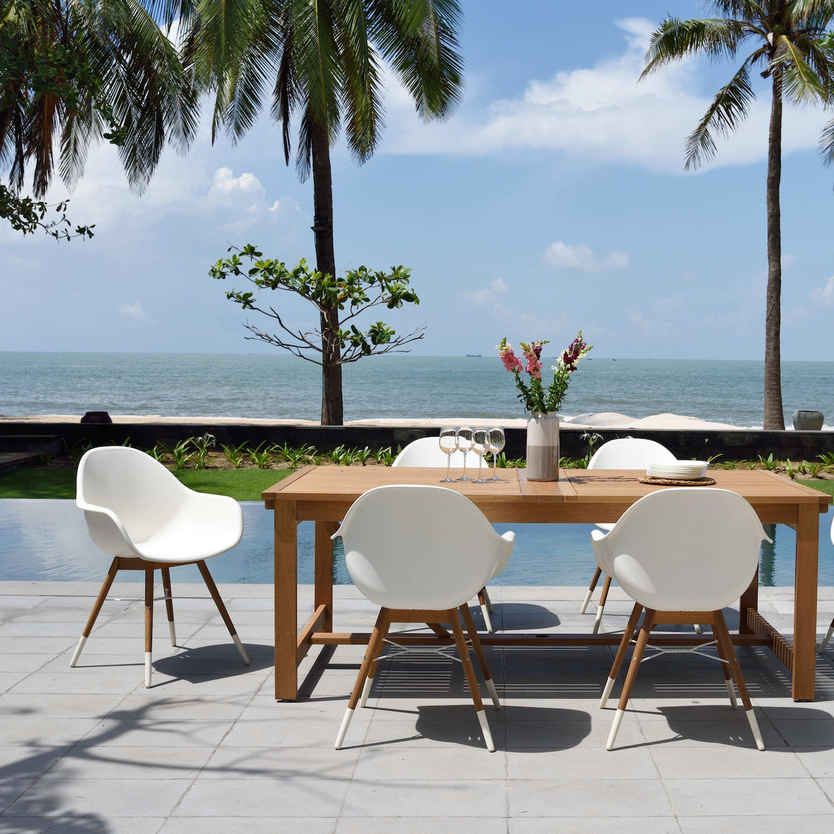 Leyland Table and 8 Chamonix Armchair Dining Set
