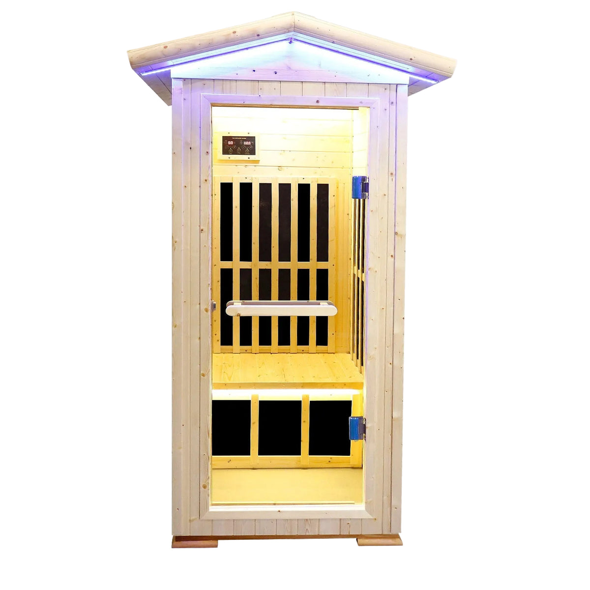 Single Person Spruce Far Infrared Sauna With Ambient Lighting And Bluetooth Music - Natural