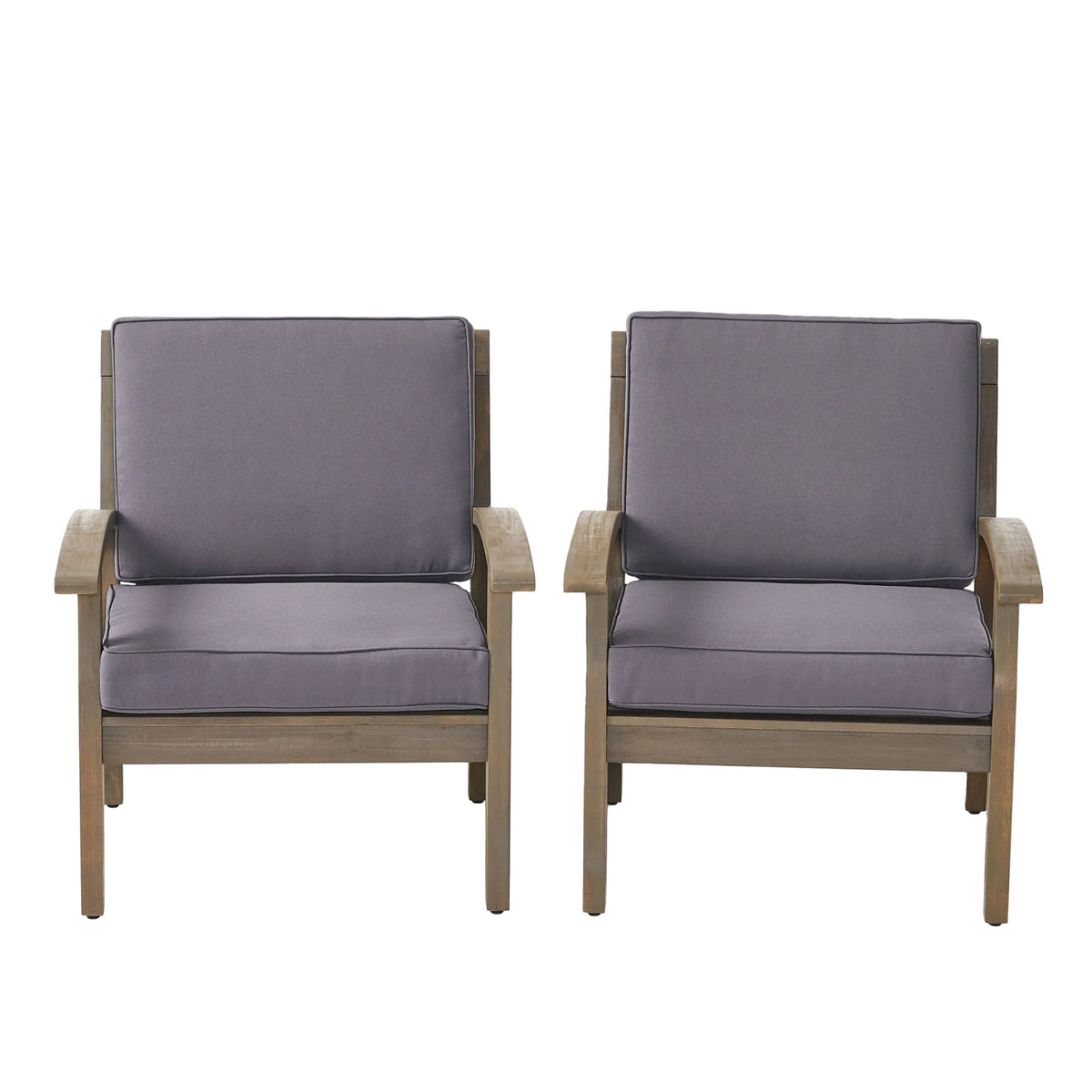 Peyton Club Chair Outdoor Seating Acacia Wood Dark Gray