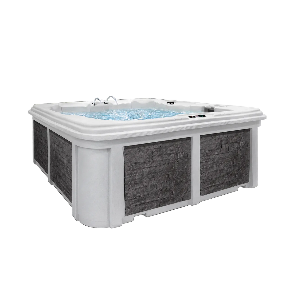 Arcadia Luxury Hot Tub – 7-Person Spa with Dual Captain’s Chairs & Open Footwell, 8' Design