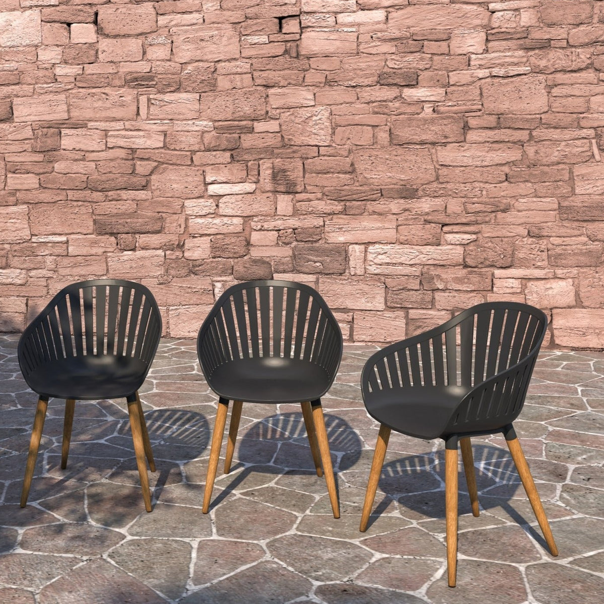 Nassau Chairs Resin and Wood - 4 Piece