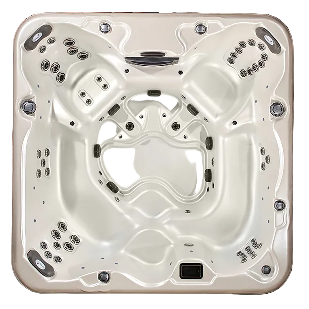 Arcadia Luxury Hot Tub – 7-Person Spa with Dual Captain’s Chairs & Open Footwell, 8' Design