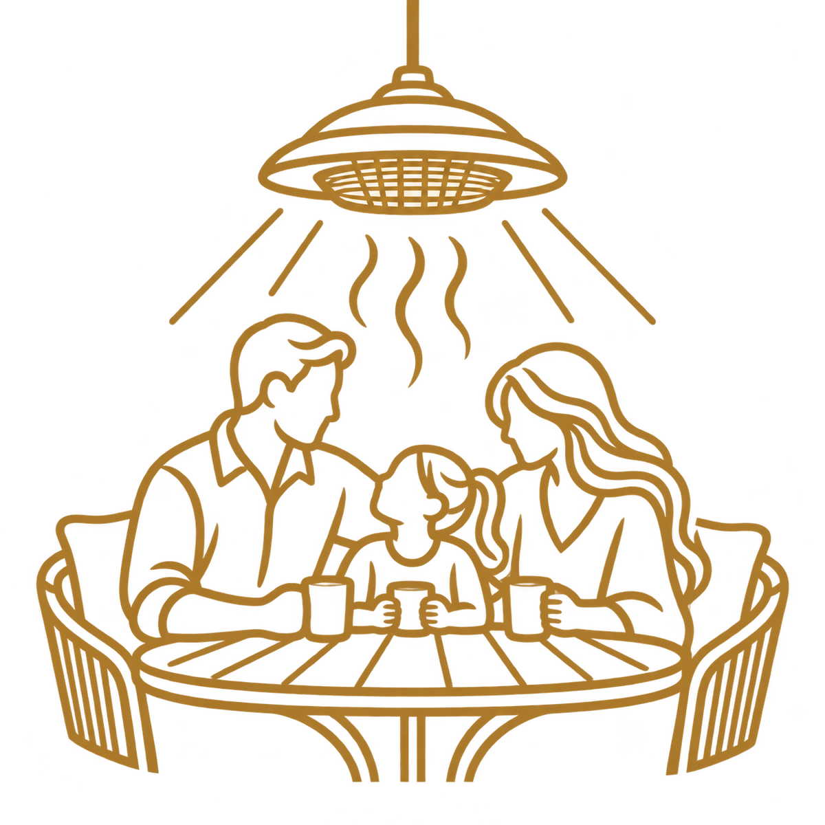 Antique gold family moments icon for Eclipse pendant heater benefit