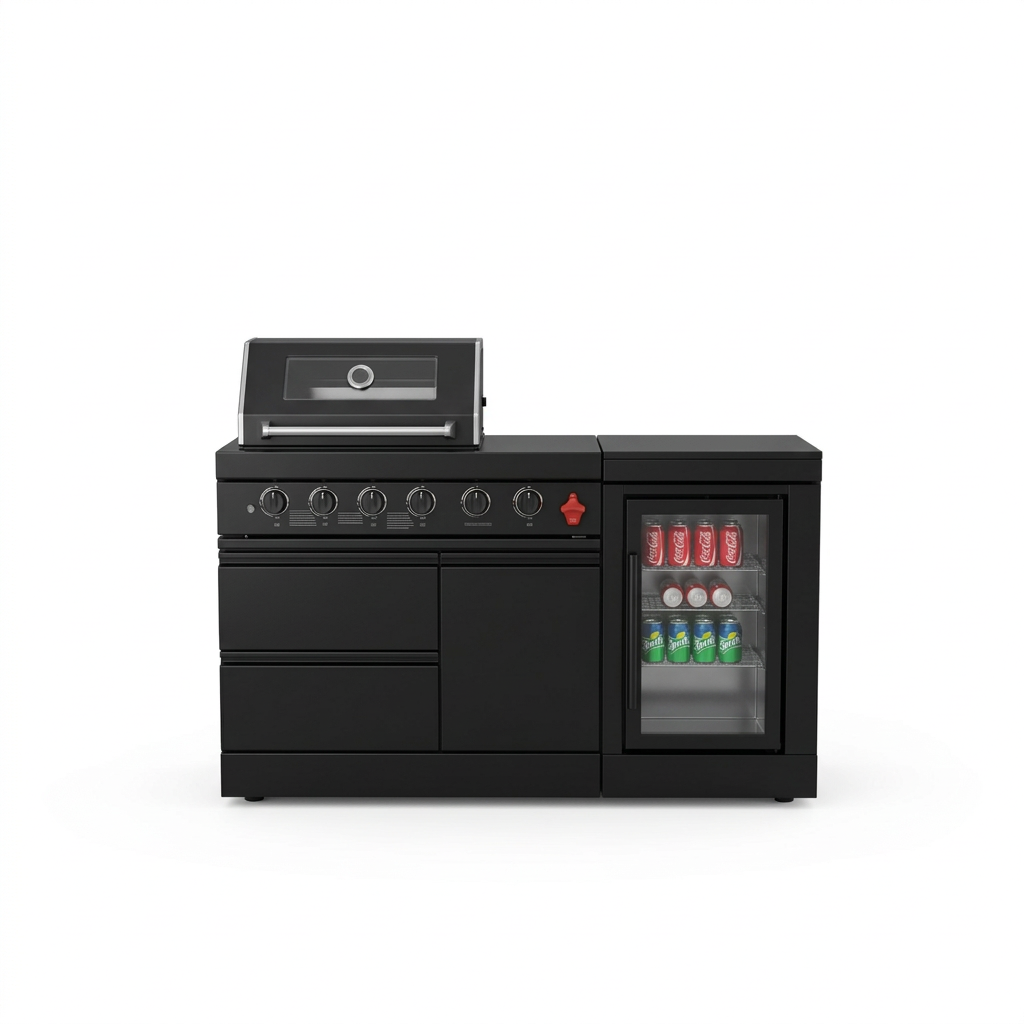 65" Marble Top Outdoor Kitchen with Wine Cooler | The Lavish Sunset