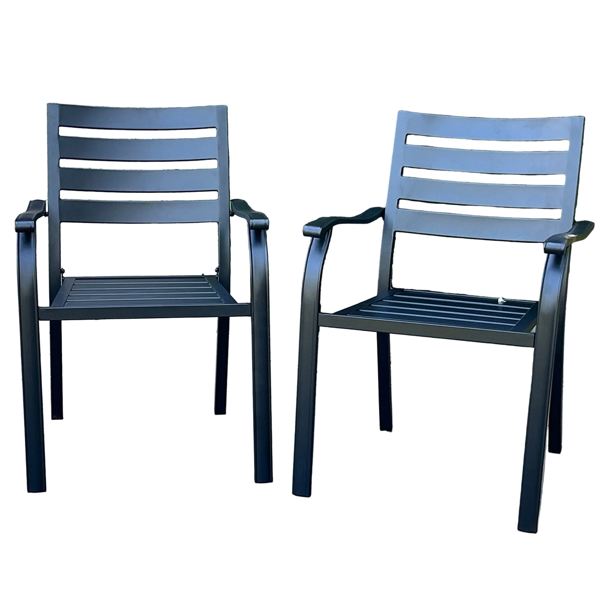 VRSHWO Iron Terrace Dining Chairs Set of 2 - Black