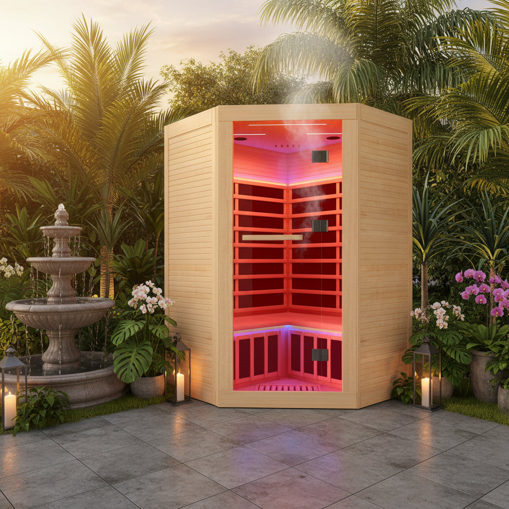 Canadian hemlock pentagonal double sauna