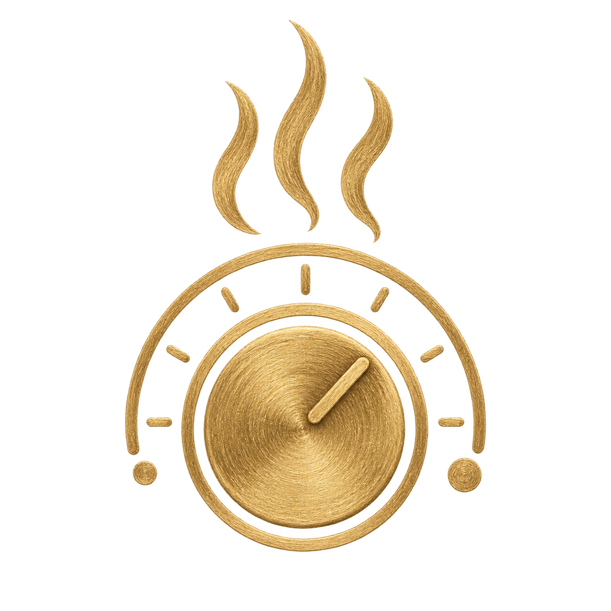 Antique gold personalized heat control benefit icon