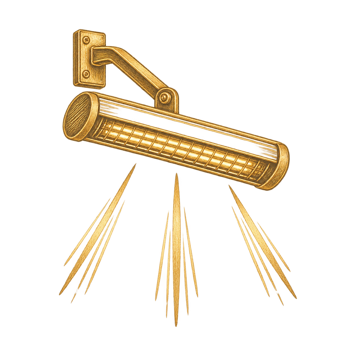 Antique gold directional heat benefit icon