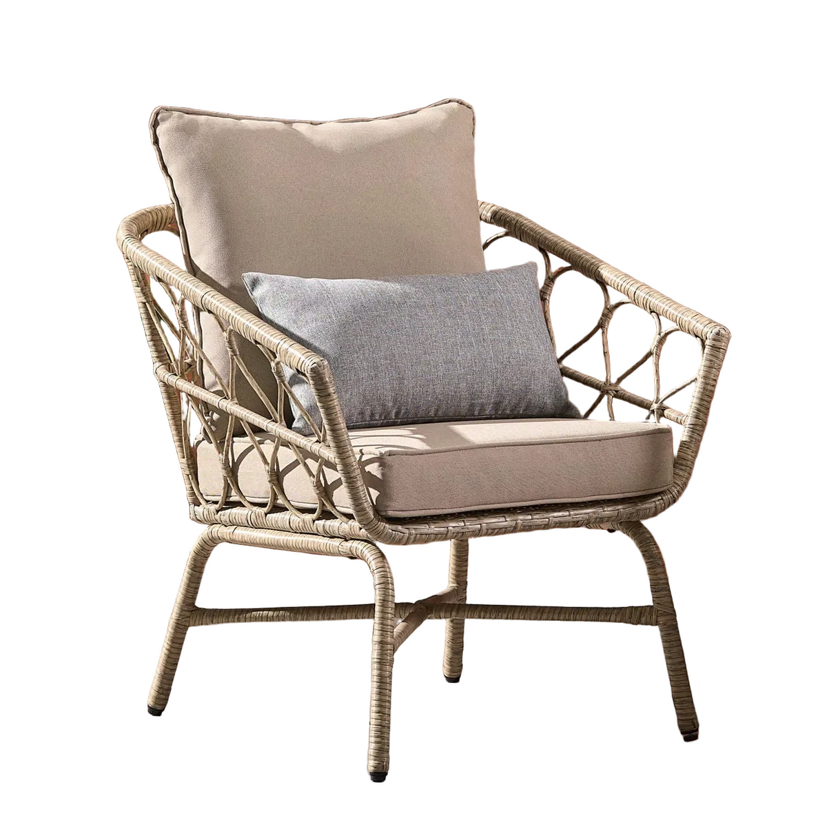Bruce Outdoor Club Chair Set with Water Resistant Cushions